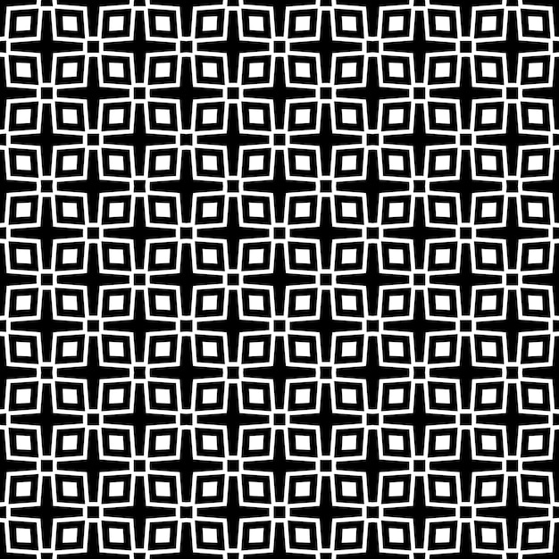 Patrón abstracto sin costuras en blanco y negro Fondo y telón de fondo Diseño ornamental en escala de grises Adornos de mosaico Ilustración gráfica vectorial EPS10