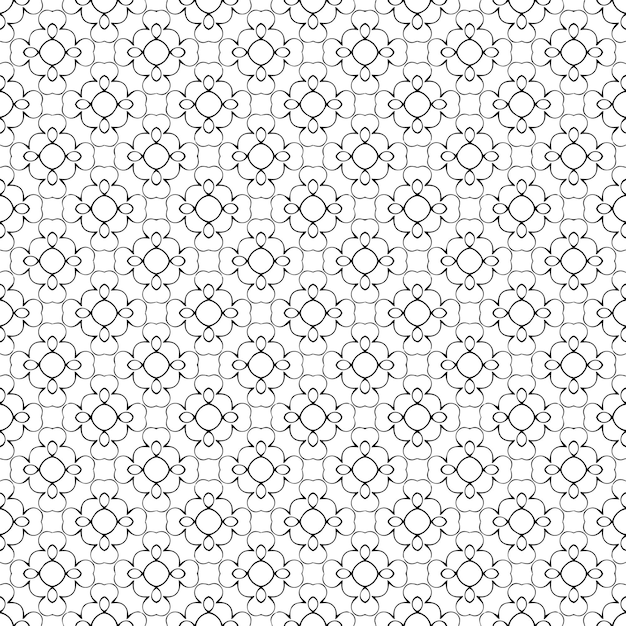 Patrón abstracto sin costuras en blanco y negro Fondo y telón de fondo Diseño ornamental en escala de grises Adornos de mosaico Ilustración gráfica vectorial EPS10