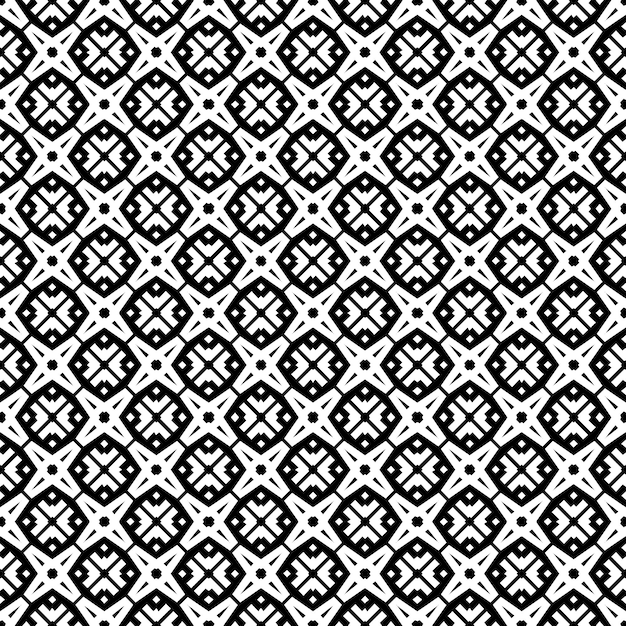 Patrón abstracto sin costuras en blanco y negro Fondo y telón de fondo Diseño ornamental en escala de grises Adornos de mosaico Ilustración gráfica vectorial EPS10