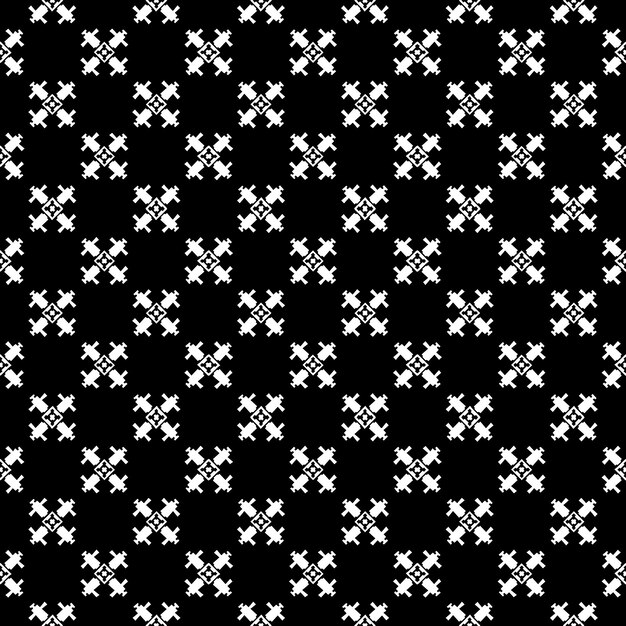 Patrón abstracto sin costuras en blanco y negro Fondo y telón de fondo Diseño ornamental en escala de grises Adornos de mosaico Ilustración gráfica vectorial EPS10
