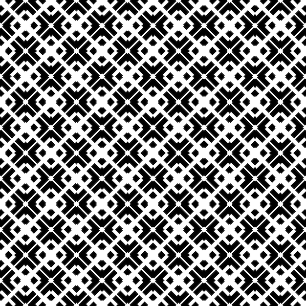 Patrón abstracto sin costuras en blanco y negro Fondo y telón de fondo Diseño ornamental en escala de grises Adornos de mosaico Ilustración gráfica vectorial EPS10