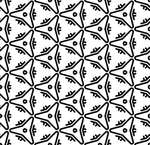 Patrón abstracto sin costuras en blanco y negro Fondo y telón de fondo Diseño ornamental en escala de grises Adornos de mosaico Ilustración gráfica vectorial EPS10