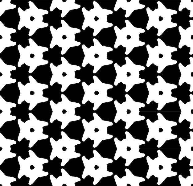 Patrón abstracto sin costuras en blanco y negro Fondo y telón de fondo Diseño ornamental en escala de grises Adornos de mosaico Ilustración gráfica vectorial EPS10