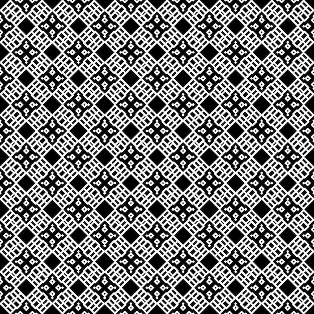 Patrón abstracto sin costuras en blanco y negro Fondo y telón de fondo Diseño ornamental en escala de grises Adornos de mosaico Ilustración gráfica vectorial EPS10