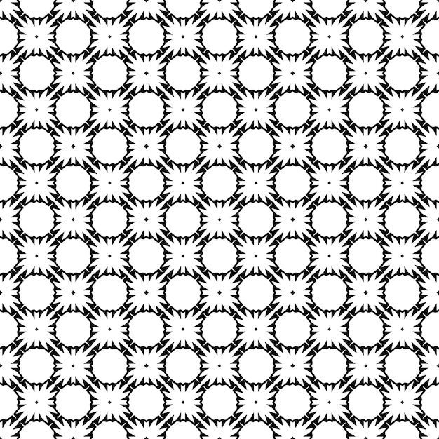 Patrón abstracto sin costuras en blanco y negro Fondo y telón de fondo Diseño ornamental en escala de grises Adornos de mosaico Ilustración gráfica vectorial EPS10