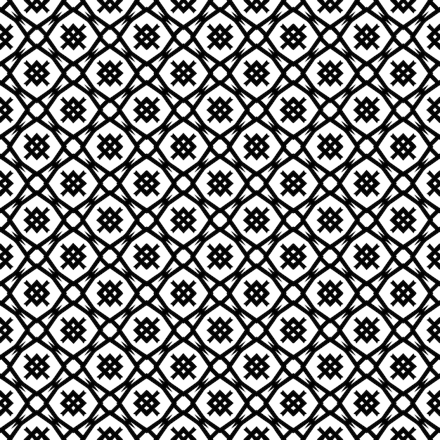 Patrón abstracto sin costuras en blanco y negro Fondo y telón de fondo Diseño ornamental en escala de grises Adornos de mosaico Ilustración gráfica vectorial EPS10