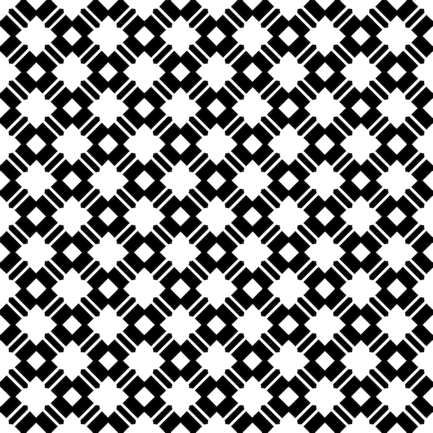Patrón abstracto sin costuras en blanco y negro Fondo y telón de fondo Diseño ornamental en escala de grises Adornos de mosaico Ilustración gráfica vectorial EPS10