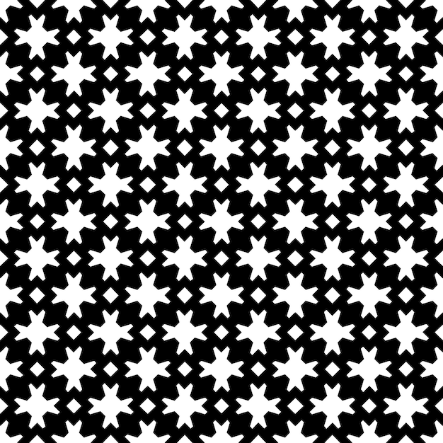 Patrón abstracto sin costuras en blanco y negro Fondo y telón de fondo Diseño ornamental en escala de grises Adornos de mosaico Ilustración gráfica vectorial EPS10