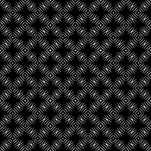 Patrón abstracto sin costuras en blanco y negro Fondo y telón de fondo Diseño ornamental en escala de grises Adornos de mosaico Ilustración gráfica vectorial EPS10