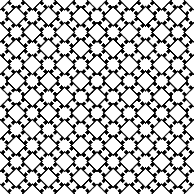 Patrón abstracto sin costuras en blanco y negro Fondo y telón de fondo Diseño ornamental en escala de grises Adornos de mosaico Ilustración gráfica vectorial EPS10