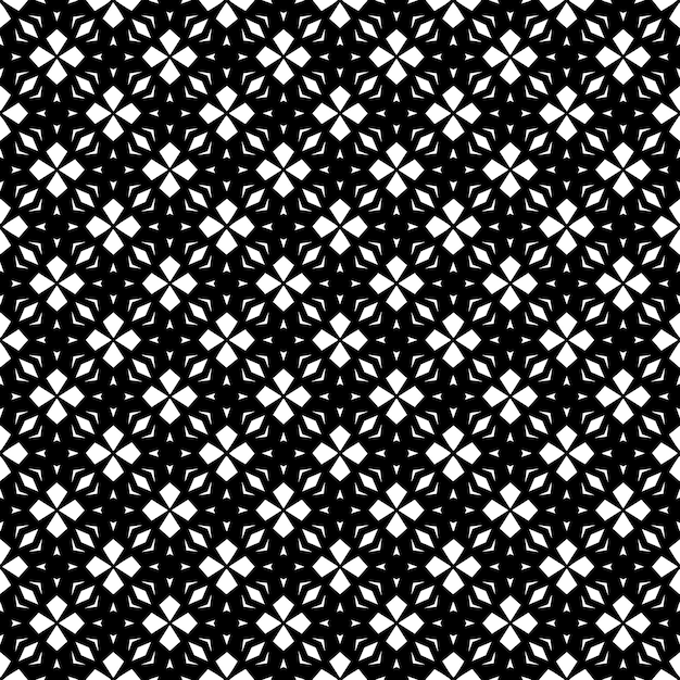 Patrón abstracto sin costuras en blanco y negro Fondo y telón de fondo Diseño ornamental en escala de grises Adornos de mosaico Ilustración gráfica vectorial EPS10