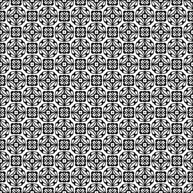 Patrón abstracto sin costuras en blanco y negro Fondo y telón de fondo Diseño ornamental en escala de grises Adornos de mosaico Ilustración gráfica vectorial EPS10