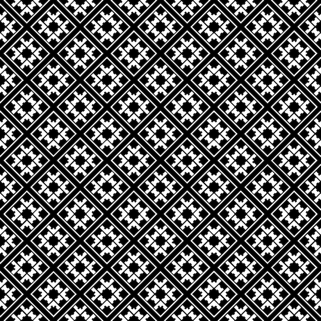 Patrón abstracto sin costuras en blanco y negro Fondo y telón de fondo Diseño ornamental en escala de grises Adornos de mosaico Ilustración gráfica vectorial EPS10