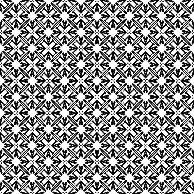 Patrón abstracto sin costuras en blanco y negro Fondo y telón de fondo Diseño ornamental en escala de grises Adornos de mosaico Ilustración gráfica vectorial EPS10