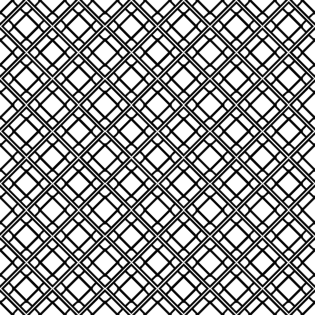 Patrón abstracto sin costuras en blanco y negro Fondo y telón de fondo Diseño ornamental en escala de grises Adornos de mosaico Ilustración gráfica vectorial EPS10
