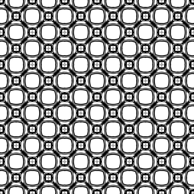 Patrón abstracto sin costuras en blanco y negro Fondo y telón de fondo Diseño ornamental en escala de grises Adornos de mosaico Ilustración gráfica vectorial EPS10
