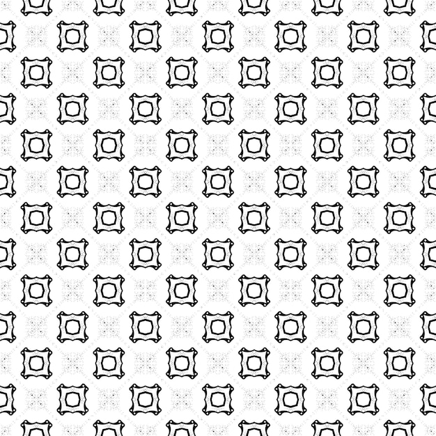 Patrón abstracto sin costuras en blanco y negro Fondo y telón de fondo Diseño ornamental en escala de grises Adornos de mosaico Ilustración gráfica vectorial EPS10