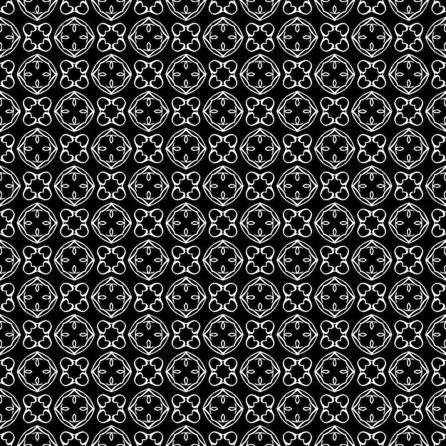 Patrón abstracto sin costuras en blanco y negro Fondo y telón de fondo Diseño ornamental en escala de grises Adornos de mosaico Ilustración gráfica vectorial EPS10
