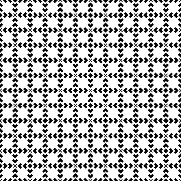 Patrón abstracto sin costuras en blanco y negro Fondo y telón de fondo Diseño ornamental en escala de grises Adornos de mosaico Ilustración gráfica vectorial EPS10