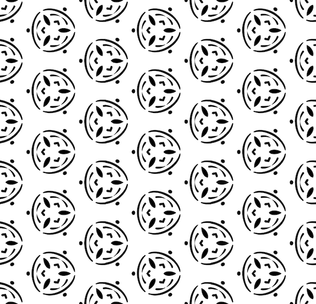 Patrón abstracto sin costuras en blanco y negro Fondo y telón de fondo Diseño ornamental en escala de grises Adornos de mosaico Ilustración gráfica vectorial EPS10