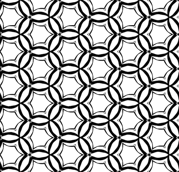 Patrón abstracto sin costuras en blanco y negro Fondo y telón de fondo Diseño ornamental en escala de grises Adornos de mosaico Ilustración gráfica vectorial EPS10