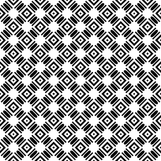 Patrón abstracto sin costuras en blanco y negro Fondo y telón de fondo Diseño ornamental en escala de grises Adornos de mosaico Ilustración gráfica vectorial EPS10