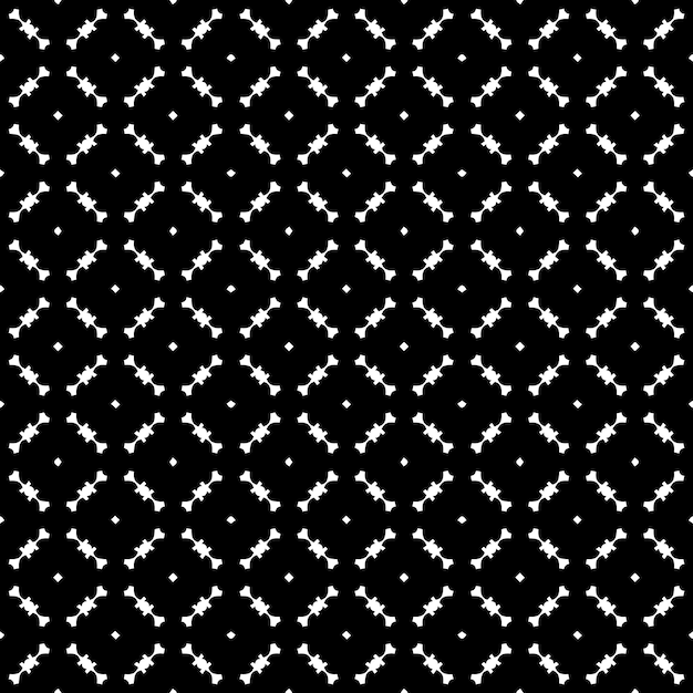 Patrón abstracto sin costuras en blanco y negro Fondo y telón de fondo Diseño ornamental en escala de grises Adornos de mosaico Ilustración gráfica vectorial EPS10