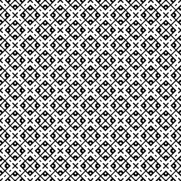 Patrón abstracto sin costuras en blanco y negro Fondo y telón de fondo Diseño ornamental en escala de grises Adornos de mosaico Ilustración gráfica vectorial EPS10