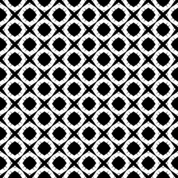 Patrón abstracto sin costuras en blanco y negro Fondo y telón de fondo Diseño ornamental en escala de grises Adornos de mosaico Ilustración gráfica vectorial EPS10