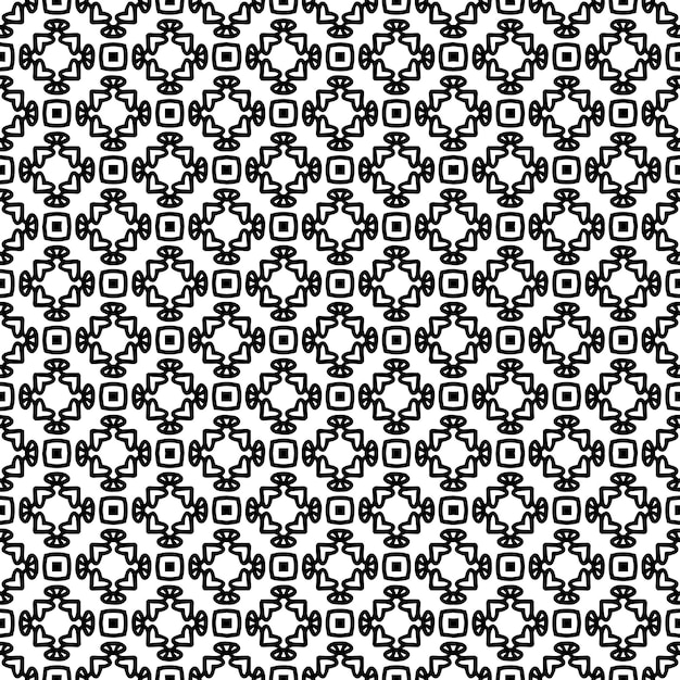 Patrón abstracto sin costuras en blanco y negro Fondo y telón de fondo Diseño ornamental en escala de grises Adornos de mosaico Ilustración gráfica vectorial EPS10