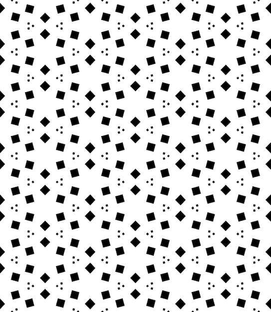 Patrón abstracto sin costuras en blanco y negro Fondo y telón de fondo Diseño ornamental en escala de grises Adornos de mosaico Ilustración gráfica vectorial EPS10