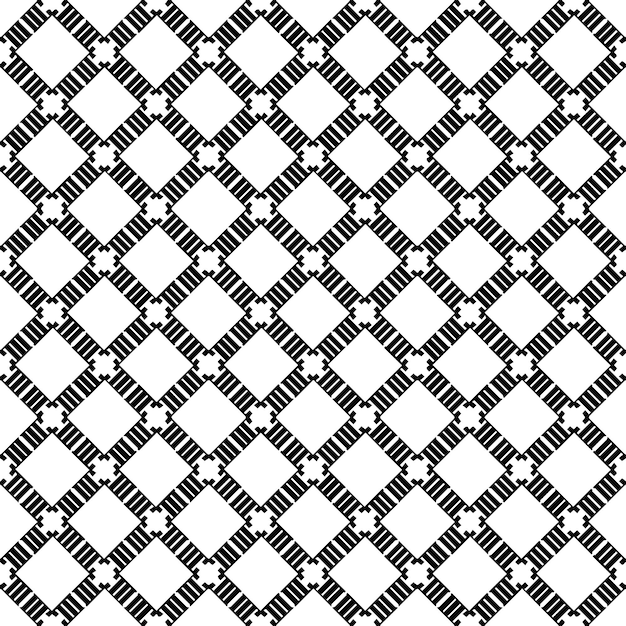 Patrón abstracto sin costuras en blanco y negro Fondo y telón de fondo Diseño ornamental en escala de grises Adornos de mosaico Ilustración gráfica vectorial EPS10
