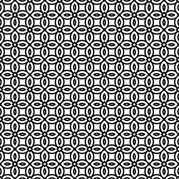 Patrón abstracto sin costuras en blanco y negro Fondo y telón de fondo Diseño ornamental en escala de grises Adornos de mosaico Ilustración gráfica vectorial EPS10