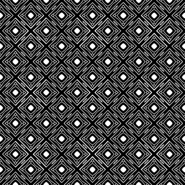 Patrón abstracto sin costuras en blanco y negro Fondo y telón de fondo Diseño ornamental en escala de grises Adornos de mosaico Ilustración gráfica vectorial EPS10