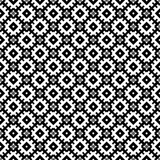 Patrón abstracto sin costuras en blanco y negro Fondo y telón de fondo Diseño ornamental en escala de grises Adornos de mosaico Ilustración gráfica vectorial EPS10