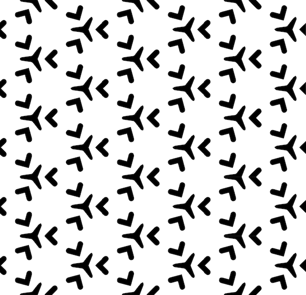 Patrón abstracto sin costuras en blanco y negro Fondo y telón de fondo Diseño ornamental en escala de grises Adornos de mosaico Ilustración gráfica vectorial