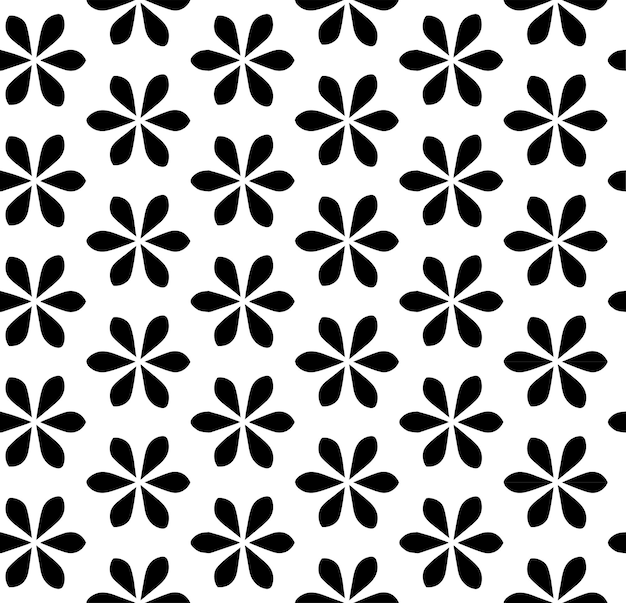 Patrón abstracto sin costuras en blanco y negro Fondo y telón de fondo Diseño ornamental en escala de grises Adornos de mosaico Ilustración gráfica vectorial