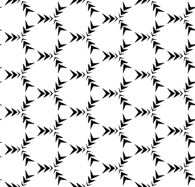 Patrón abstracto sin costuras en blanco y negro Fondo y telón de fondo Diseño ornamental en escala de grises Adornos de mosaico Ilustración gráfica vectorial