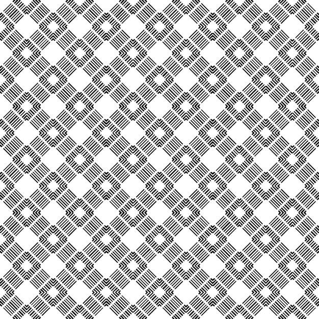 Patrón abstracto sin costuras en blanco y negro Fondo y telón de fondo Diseño ornamental en escala de grises Ornamentos en mosaico Ilustración gráfica vectorial EPS10