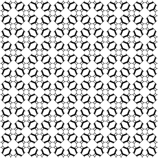 Patrón abstracto sin costuras en blanco y negro Fondo y telón de fondo Diseño ornamental en escala de grises Ornamentos en mosaico Ilustración gráfica vectorial EPS10