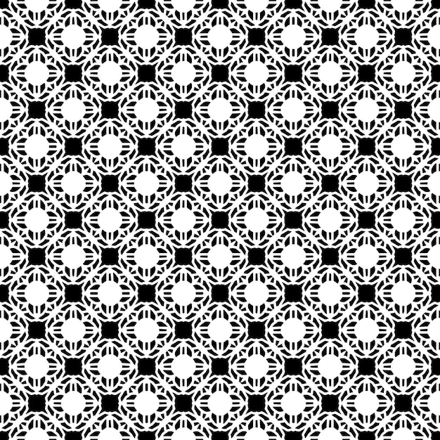 Patrón abstracto sin costuras en blanco y negro fondo y telón de fondo diseño ornamental en escala de grises ornamentos en mosaico ilustración gráfica vectorial eps10