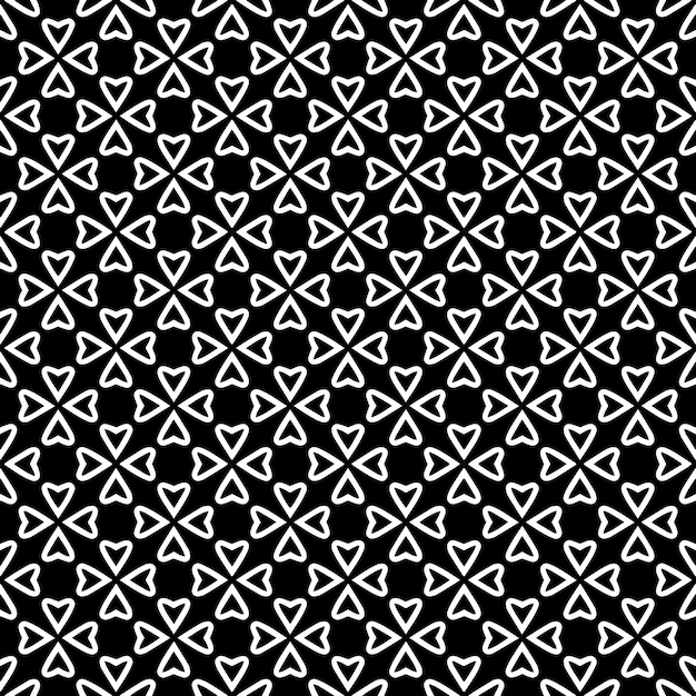 Patrón abstracto sin costuras en blanco y negro Fondo y telón de fondo Diseño ornamental en escala de grises Ornamentos en mosaico Ilustración gráfica vectorial EPS10