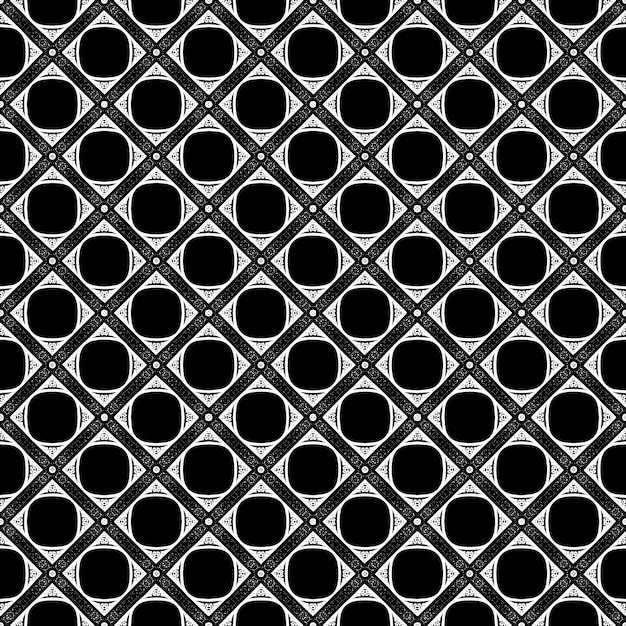 Patrón abstracto sin costuras en blanco y negro Fondo y telón de fondo Diseño ornamental en escala de grises Ornamentos en mosaico Ilustración gráfica vectorial EPS10