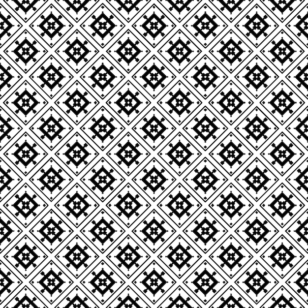 Patrón abstracto sin costuras en blanco y negro Fondo y telón de fondo Diseño ornamental en escala de grises Ornamentos en mosaico Ilustración gráfica vectorial EPS10
