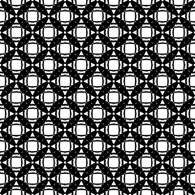 Patrón abstracto sin costuras en blanco y negro Fondo y telón de fondo Diseño ornamental en escala de grises Ornamentos en mosaico Ilustración gráfica vectorial EPS10