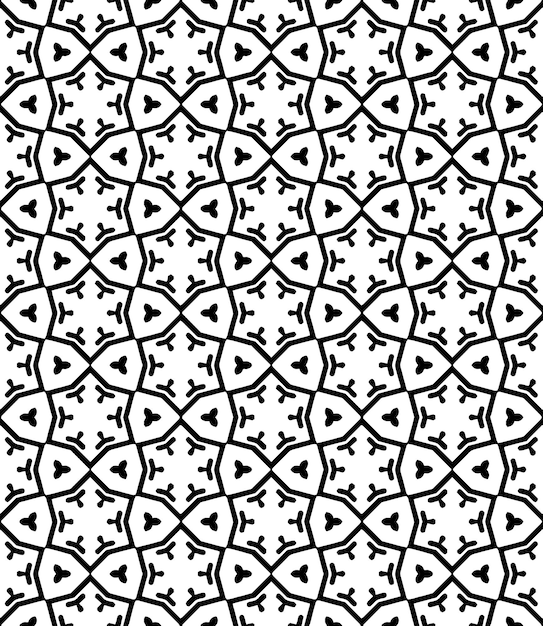 Patrón abstracto sin costuras en blanco y negro Fondo y telón de fondo Diseño ornamental en escala de grises