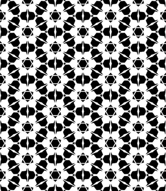 Patrón abstracto sin costuras en blanco y negro Fondo y telón de fondo Diseño ornamental en escala de grises
