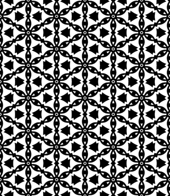 Vector patrón abstracto sin costuras en blanco y negro fondo y telón de fondo diseño ornamental en escala de grises