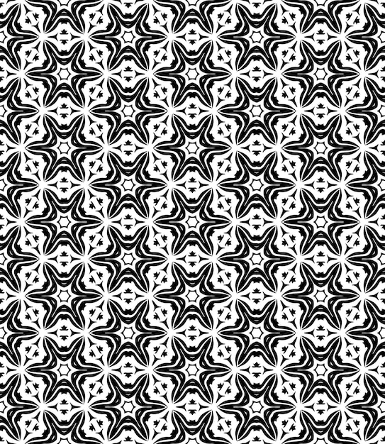 Patrón abstracto sin costuras en blanco y negro Fondo y telón de fondo Diseño ornamental en escala de grises