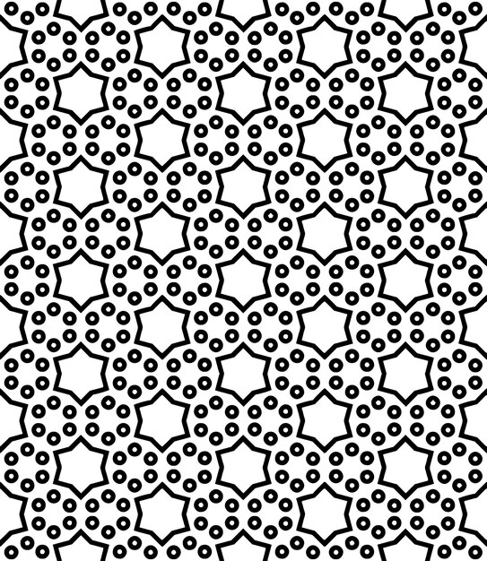 Patrón abstracto sin costuras en blanco y negro fondo y telón de fondo diseño ornamental en escala de grises